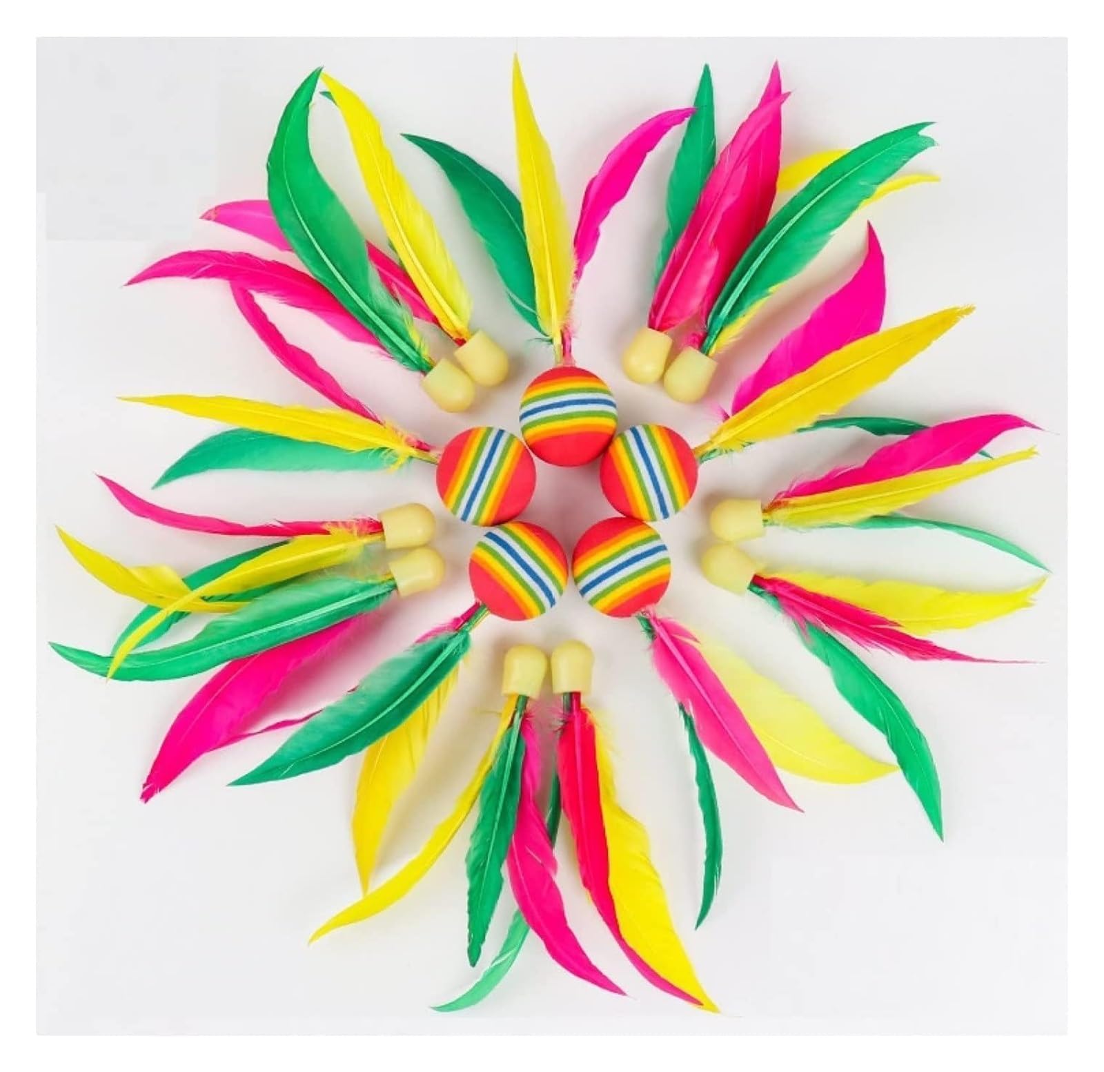 Volant Chinois Jianzi Rouge 20 Cm - Plumes Colorées Durables Pour Sport Intérieur Et Extérieur