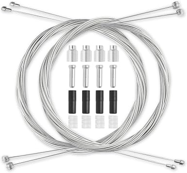 4Pcs Universal Bike Brake Cable Set, Standard Bicycle Brake Cable, Replaceable Brake Inner Wire Cable,Professional Bicycle Brake Line For MTB Mountain Bikes Or Road Bikes,Free End Caps Accessories 2M