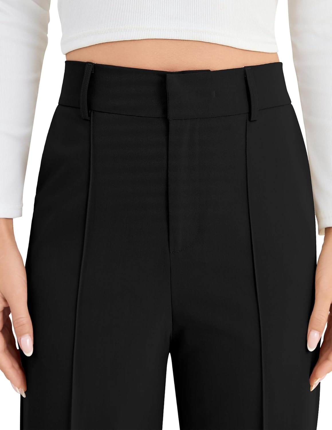 AMPOSH Women’s Dress Pants Straight Leg Work Trousers High-Rise Casual Office Business Wear - Image 2