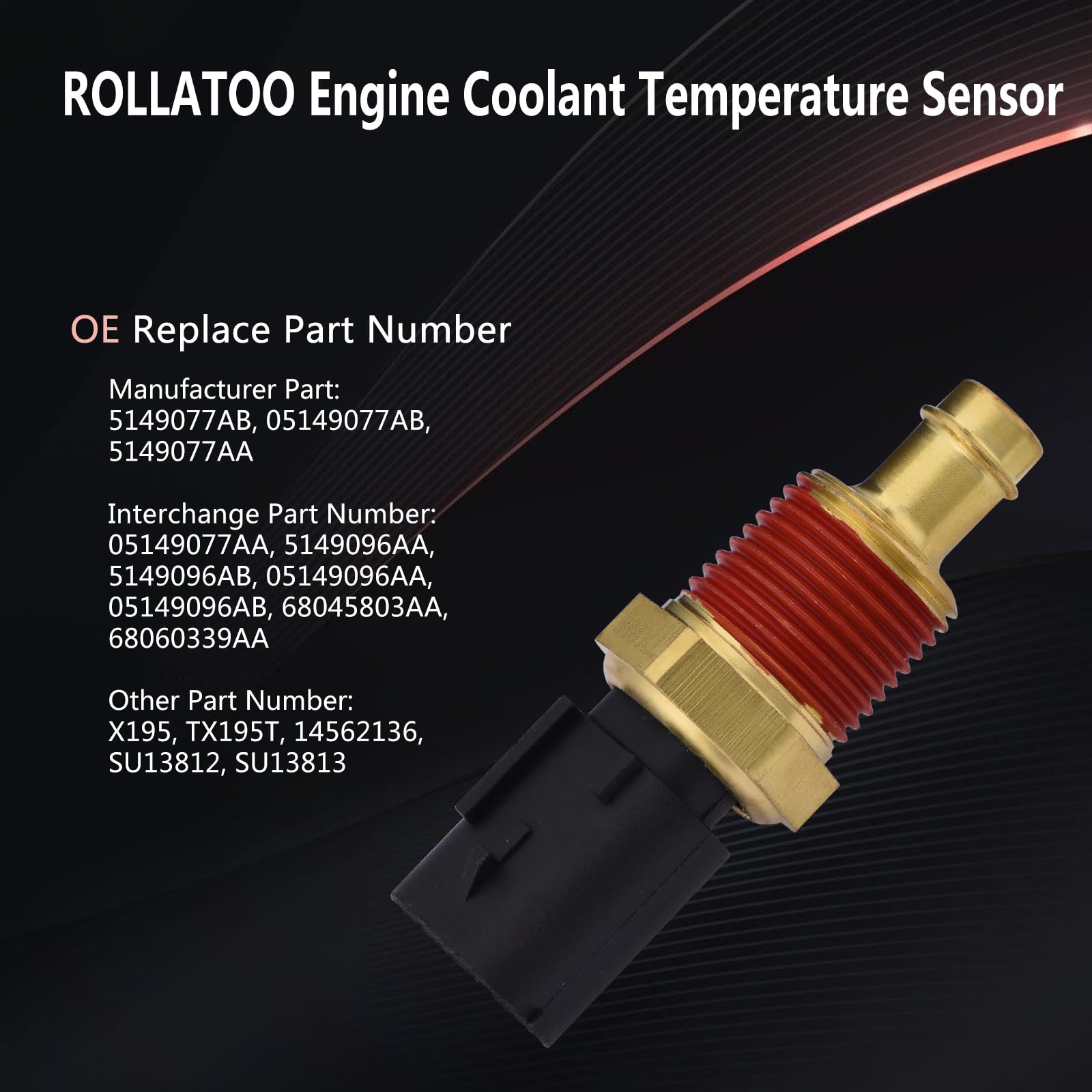 AUTEX Coolant Temperature Sensor - Compatible With Dodge Ram, Jeep, Chrysler (Part #5149077AB) 2 thumbnail image