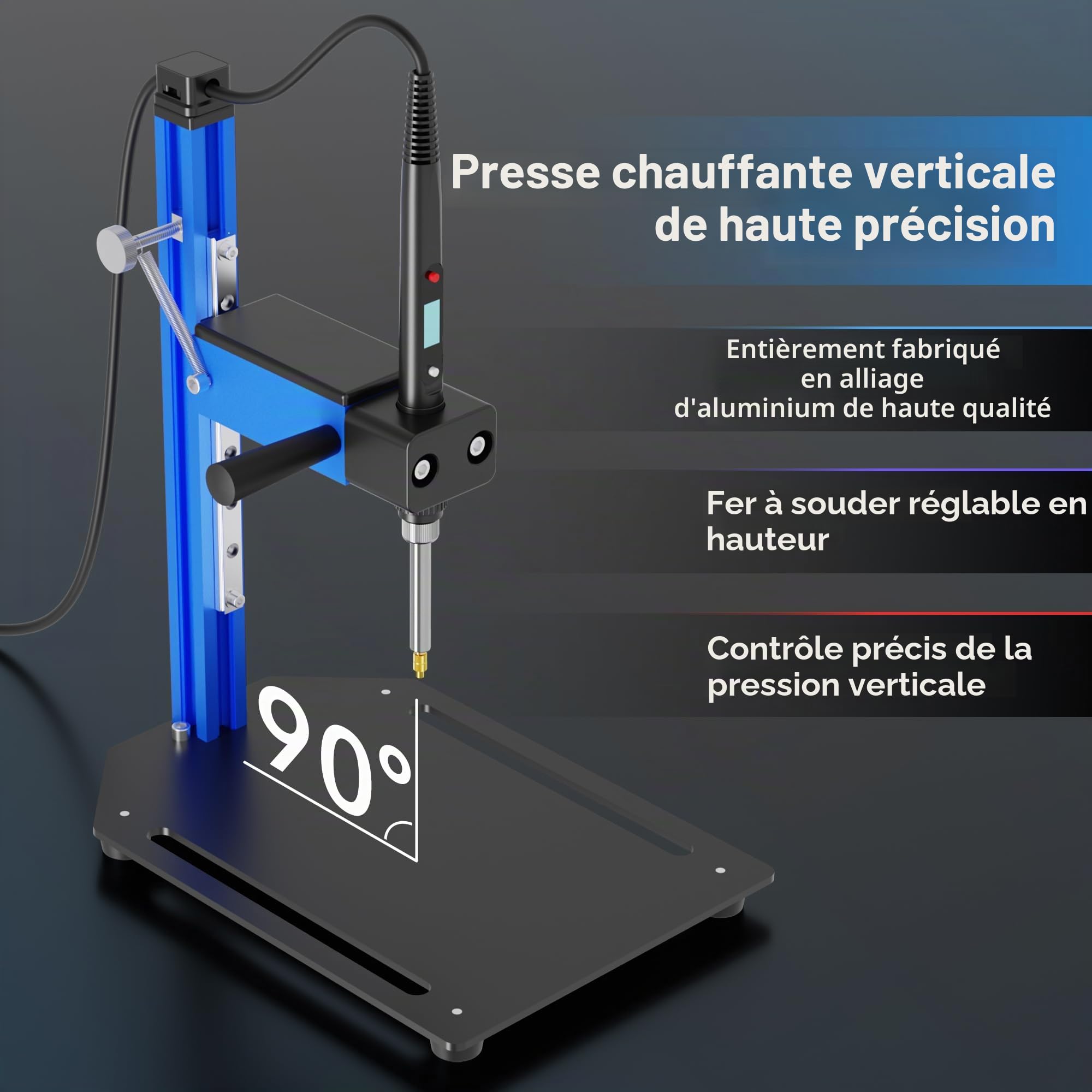Kit d'aide à la fusion pour inserts filetés - Outil d'insertion thermique en alliage d'aluminium - Outil de fusion vertical avec aide à la fusion en laiton - 7 pièces pour inserts filetés M2
