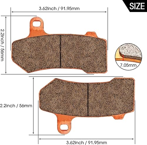Miniatura 8 de Zinger Pastilla de freno para Harley Davidson 08-22 FLHR Road King FLHX Street Glide, 08-20 FLHTCU Ultra Classic Electra Glide VRSCDX Night Rod,