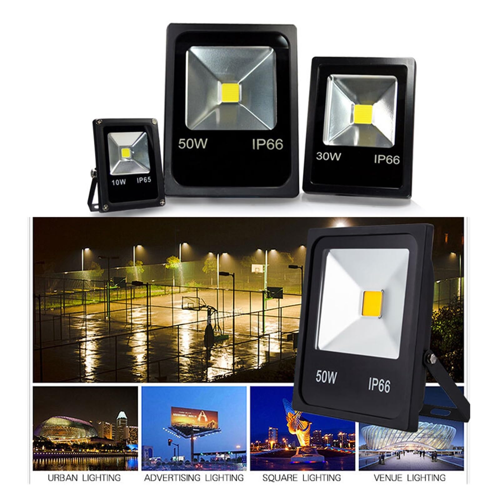 Faretto LED da Esterno, Proiettore A LED IP65 20W 30W 50W 10W Luce Di Inondazione Impermeabile IP66 Lampada Riflettente Smart IC Led Esterno Spot Luce Esterna ,per Giardino Corridoio Cortile(Warm Whit
