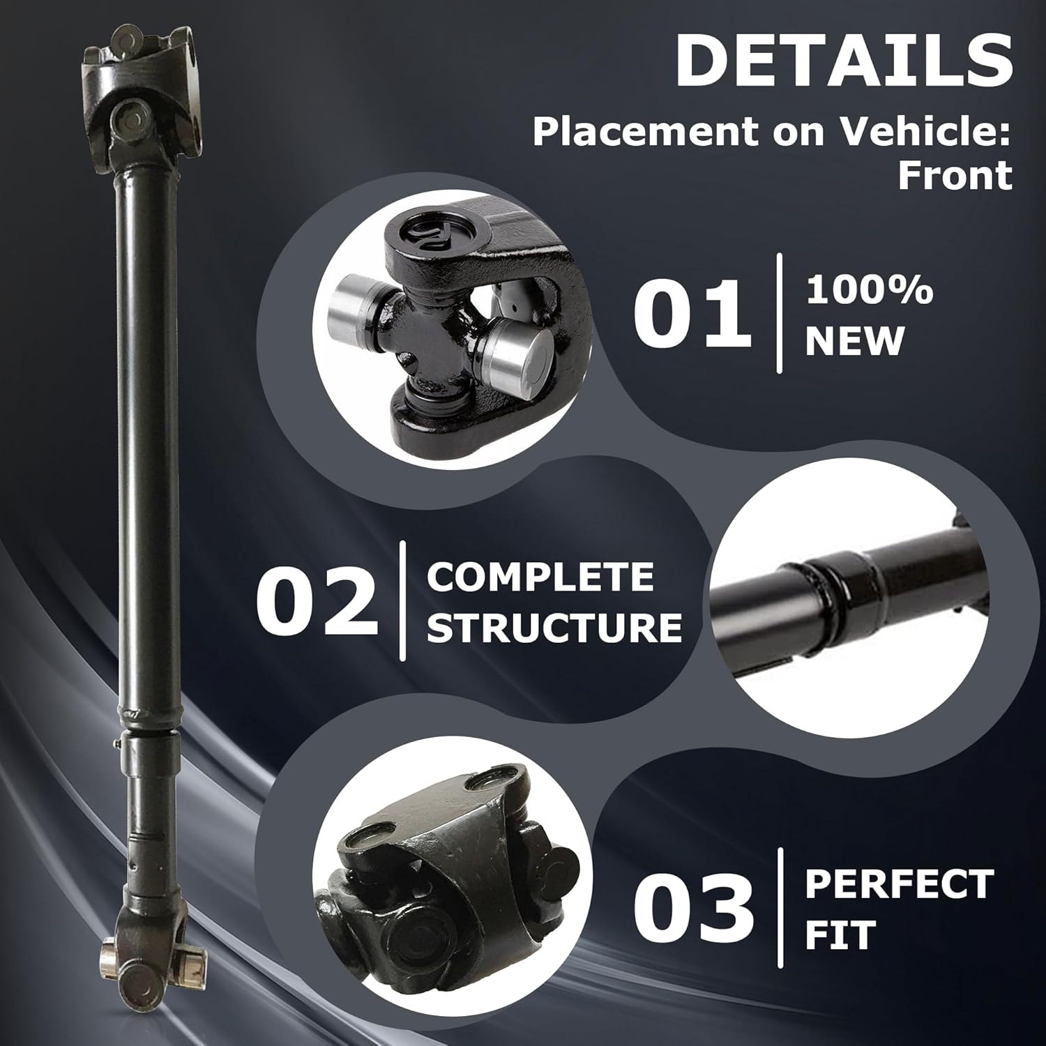 PartsFlow 31.08" Front Drive Shaft Assembly For 1987-2001 Jeep Cherokee For 1987-1992 Jeep Comanche For 1987-1990 Jeep Wagoneer 53005542, 938-128