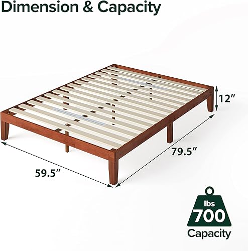 Miniatura 40 de ZINUS Alexia - Base de cama con plataforma de madera, base de madera maciza, no necesita somier, soporte de listones de madera, fácil montaje, pino