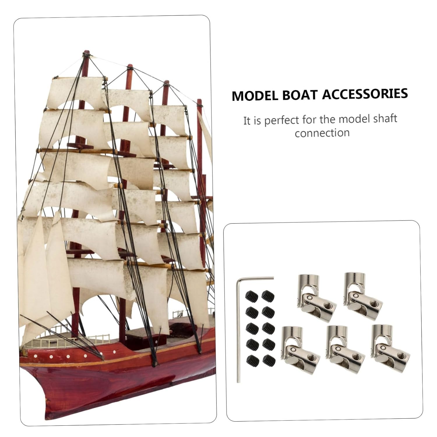 Alipis 1 Set Joint Coupling Couplers Screws Durable Accessories for Model Boat Car Shaft Connection Angle for Operational Needs