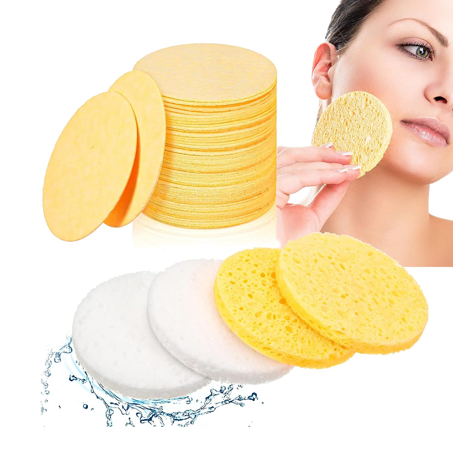 BIRDWARE 18-Count Natural Compressed Cellulose, 100% Natural Cosmetic Spa sponges for facial Cleansing/Scrub, Exfoliating Mask, Makeup Removal, & Skin Cleanser (Reguler-10 Cm, 18)-image-9