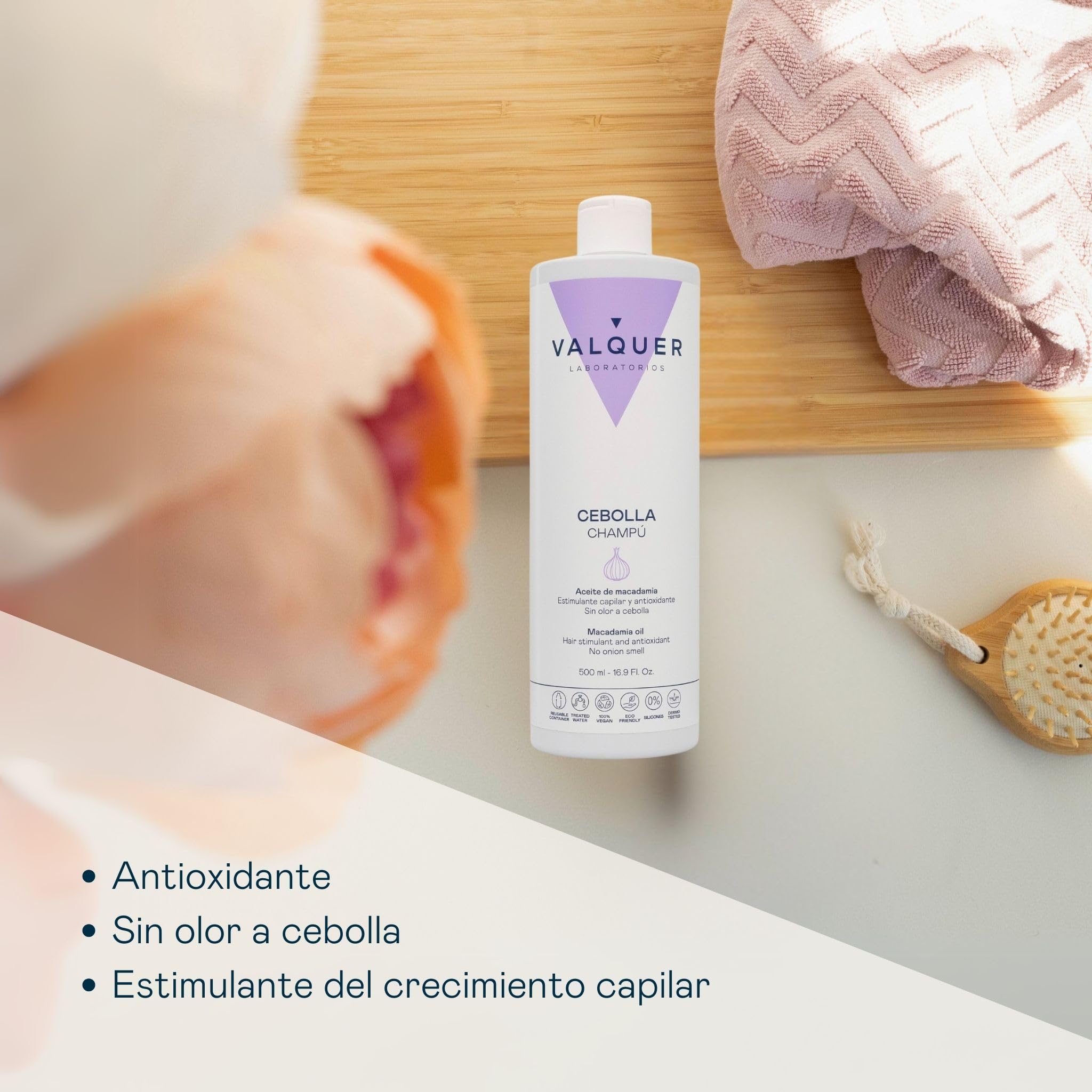 VALQUER Pack Champú 500 ml y Mascarilla 300 ml de Cebolla | Purifica y Regula el Pelo Graso | Anticaída y Antioxidante, Revitaliza Todo Tipo de Cabello | Proporciona Fuerza y Volumen