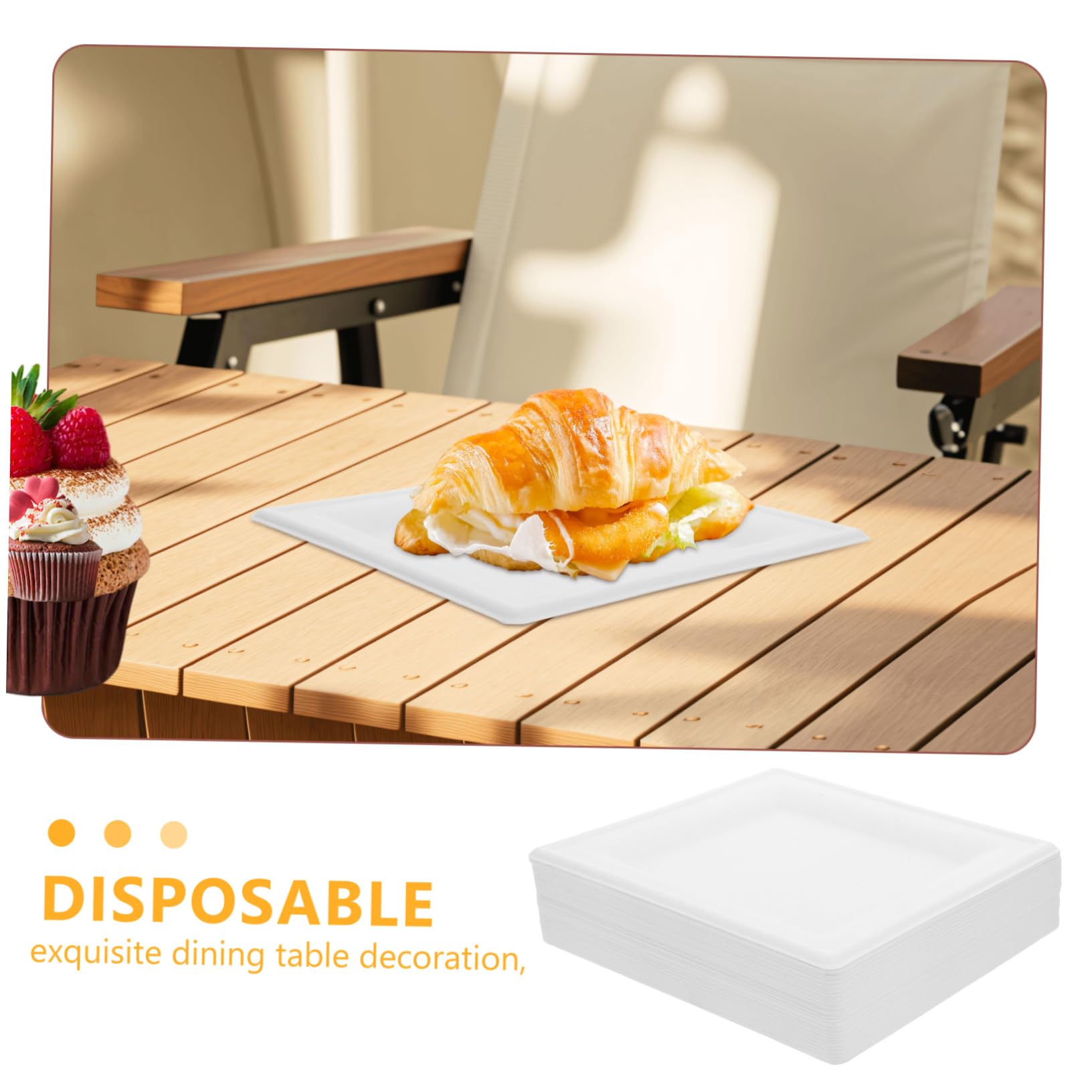 50 Pezzi Piatti Quadrati Usa e Getta Resistenti e Spessi per Feste Compleanni e Picnic Festa Elegante per e Buffet