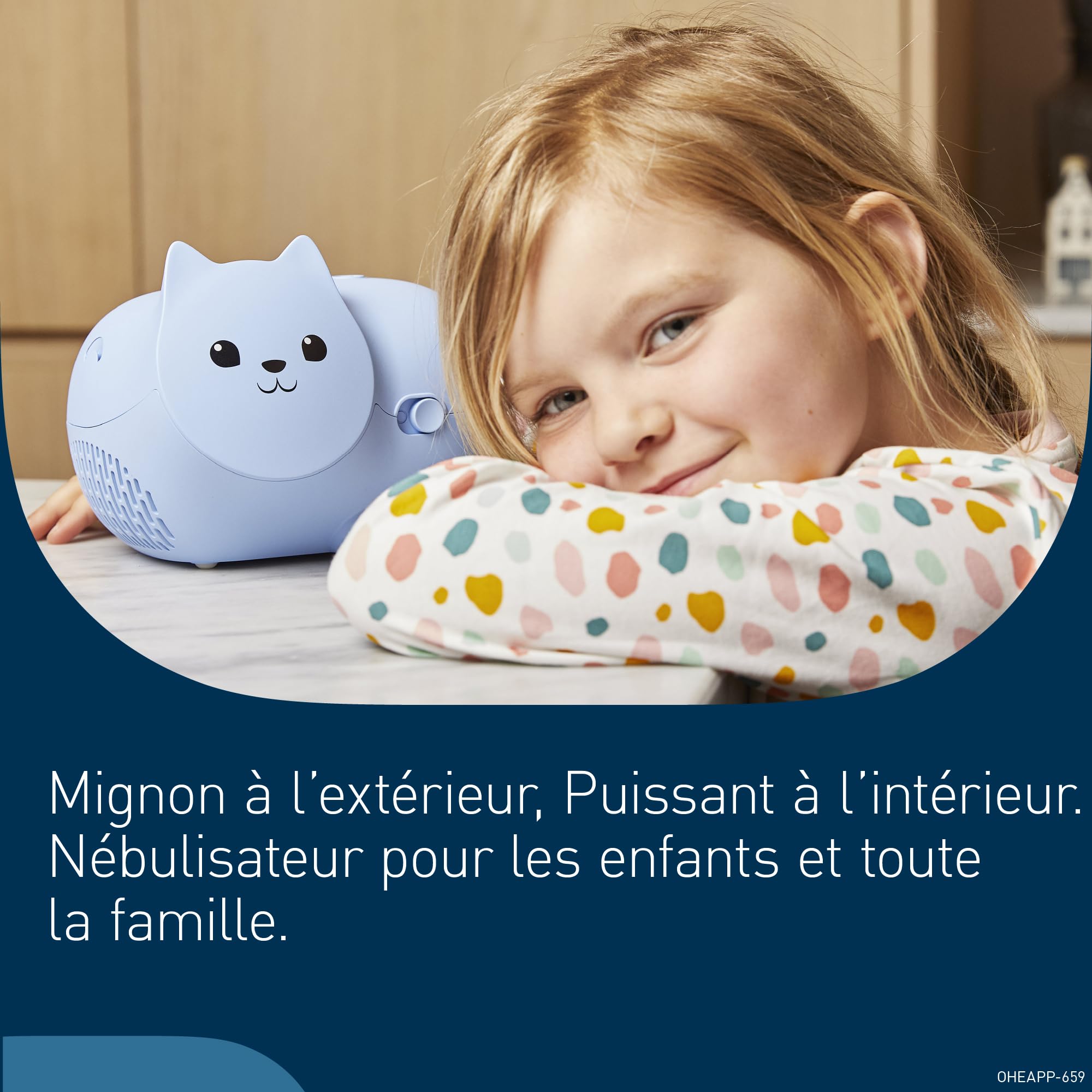 OMRON Nami Cat Nebulisateur – Nebulisateur bebe, compresseur puissant pour traitement rapide et efficace des affections respiratoires chez les enfants