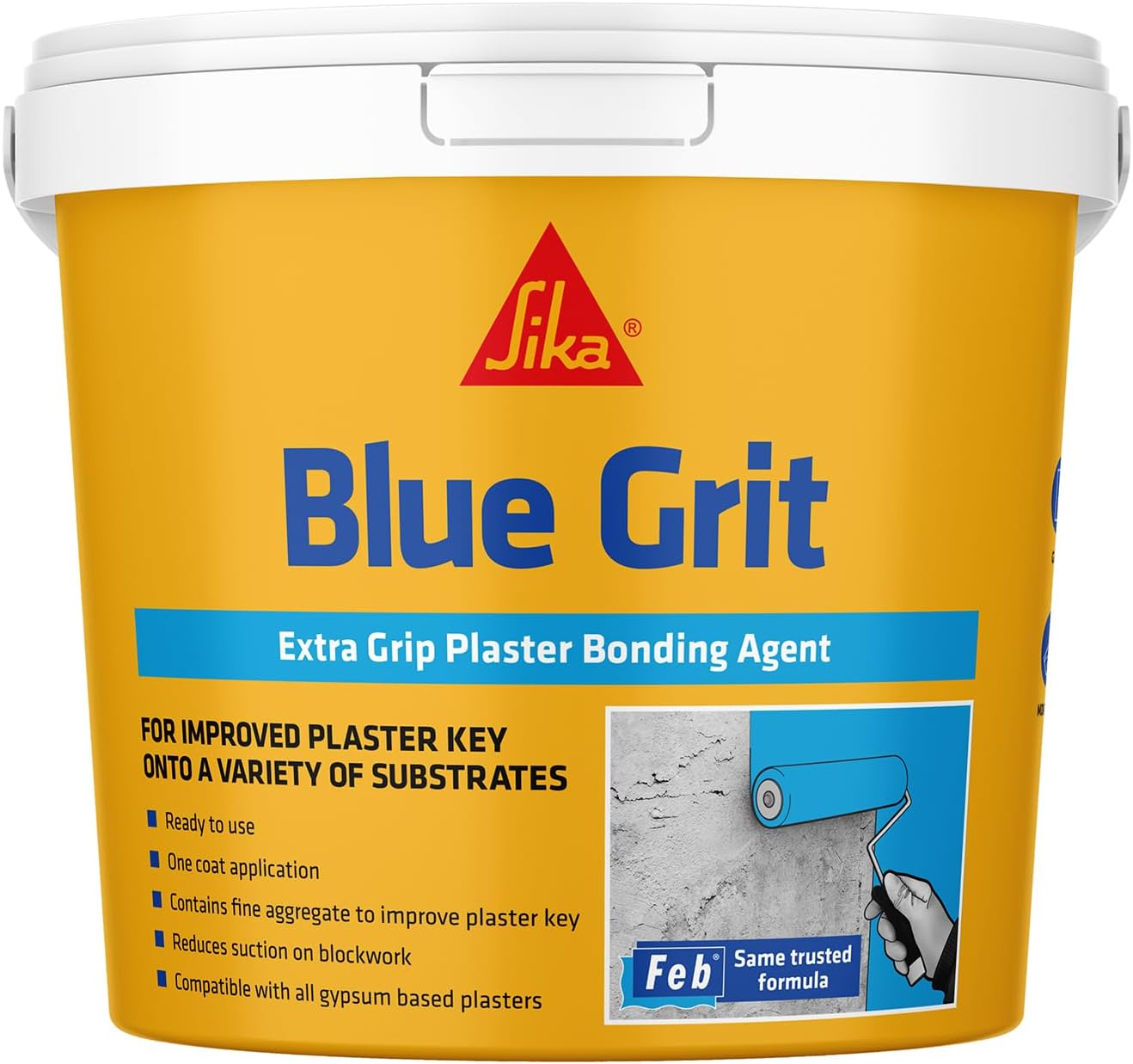 Everbuild Febond Blue Grit, Extra Grip Plaster Bonding Agent, 10 Litre