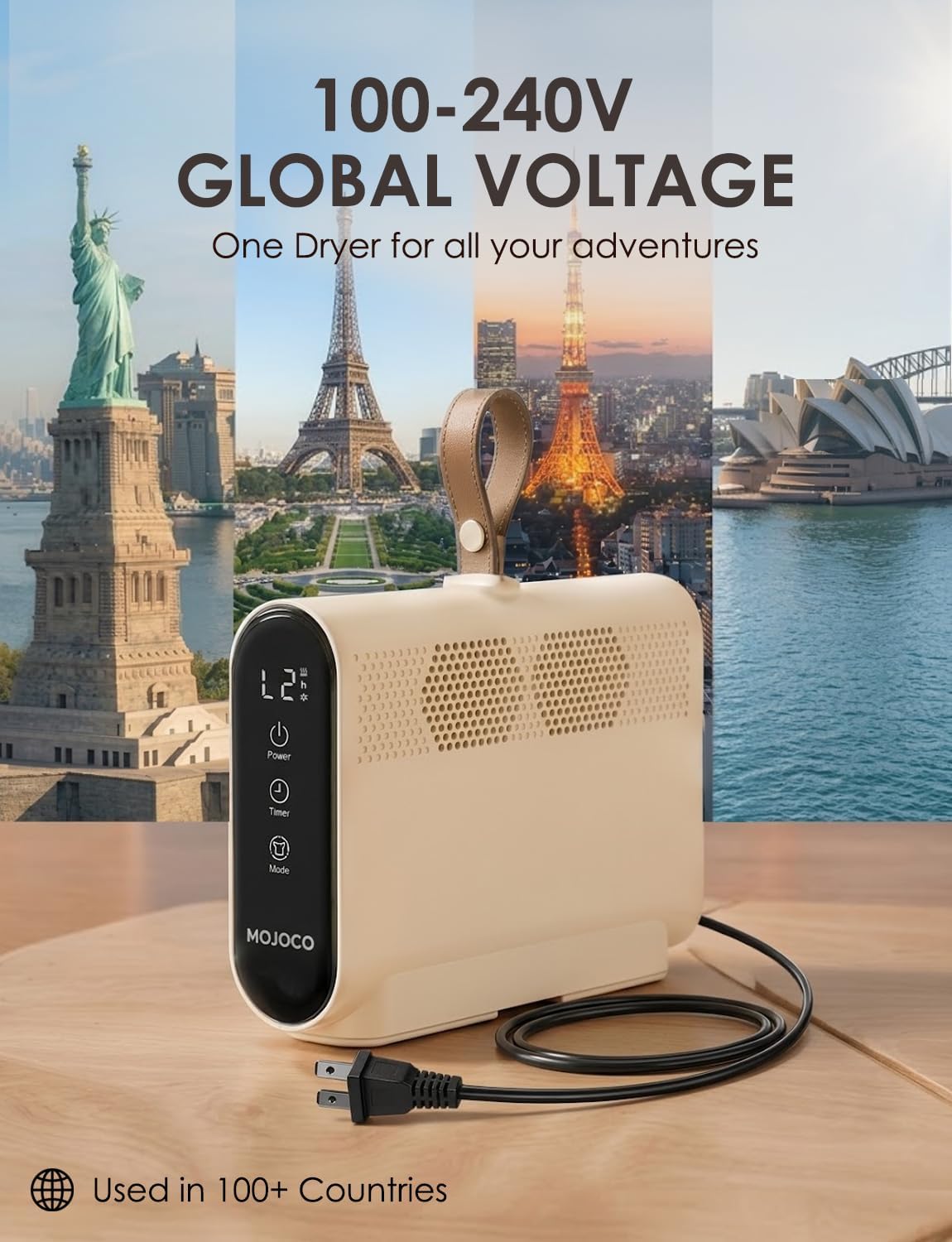 MOJOCO Travel Clothes Dryer - Global Voltage Mini Portable Dryer with Timer image 4