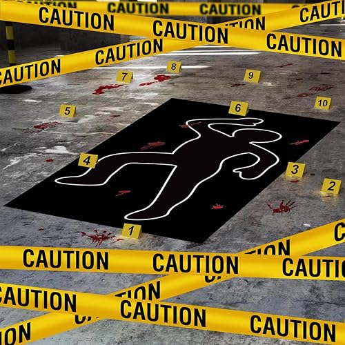 16 Pieces Halloween Crime Scene Decorations Kit Murder Mystery Dinner