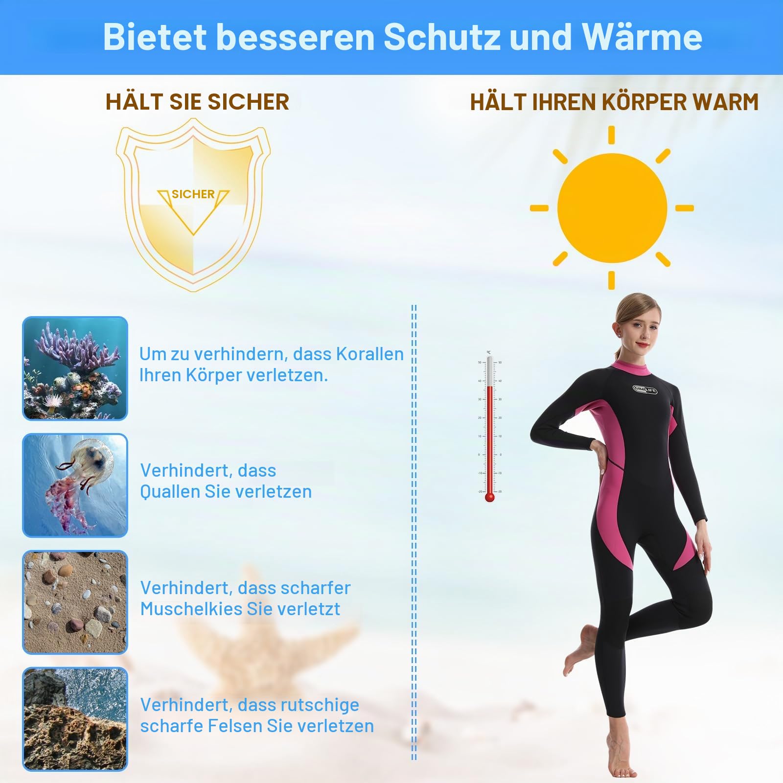 Gimilife Taucheranzüge für Herren und Damen, Herren 3MM Shorty/FullWetsuit Neoprenanzug Damen Ganzkörper im kalten Wasser halten warm für Tauchen Surfen Schnorcheln Kajakfahren