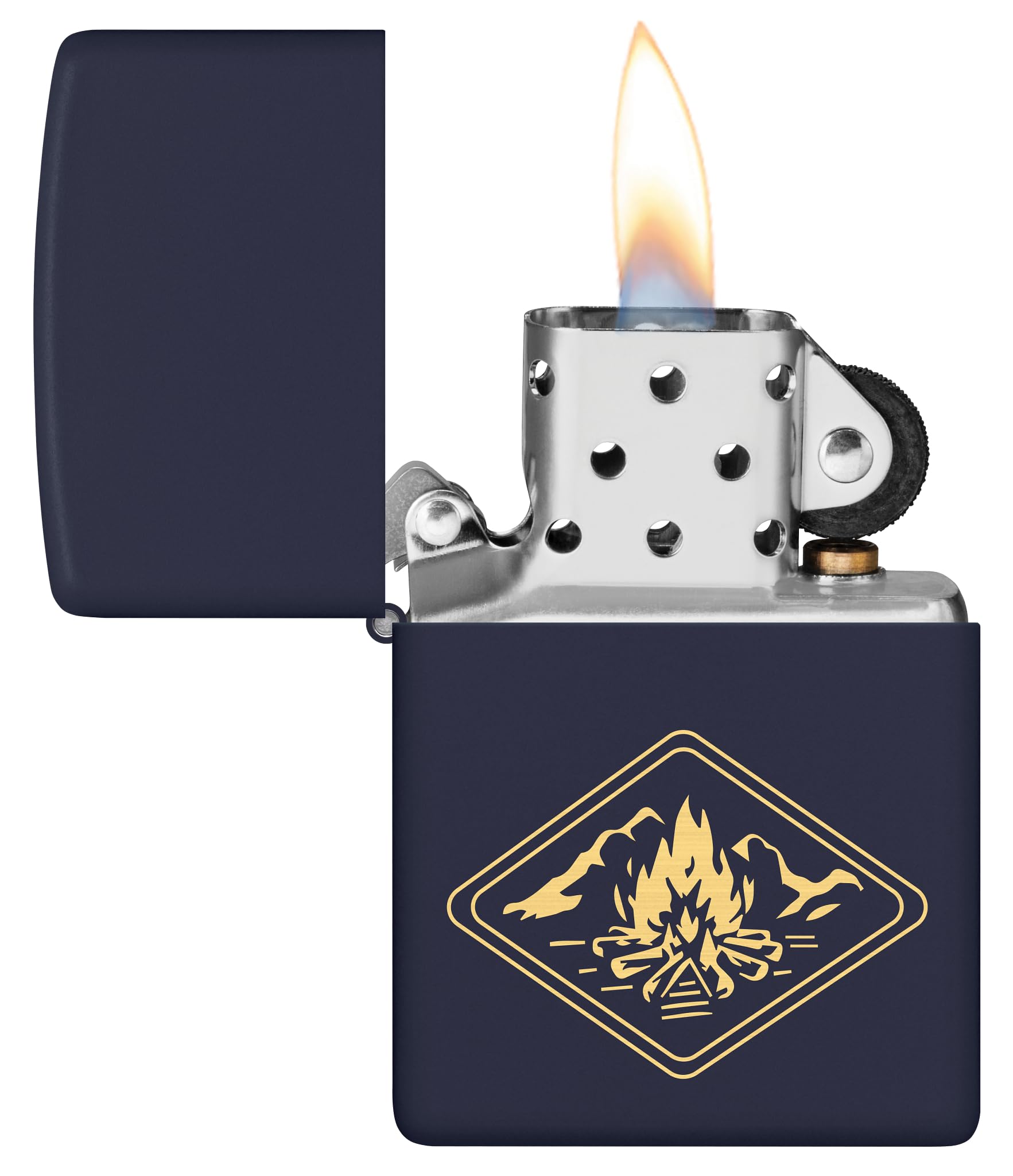 Zippo Campfire Zapalniczka Sztormowa, Grawerowanie Laserowe, Wielokrotnego Użytku, do Napełniania, Wiatroodporna Konstrukcja, Pudełko na Prezent, Wykonano w USA, Kolor Granatowy Matowy (Navy Matte)