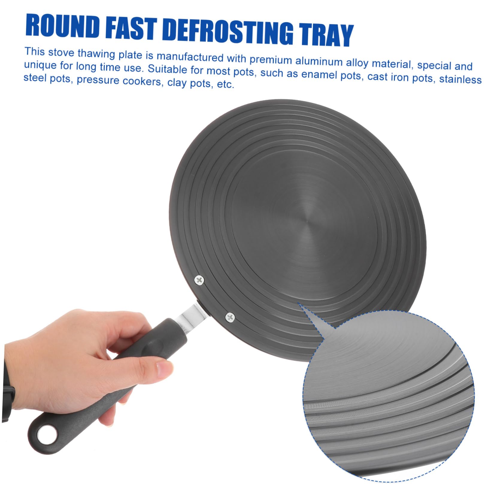 Didiseaon Placa Difusora de Calor Negro Redonda de Aleación de Aluminio Descongela Alimentos y Protege Ollas para Estufa de Gas