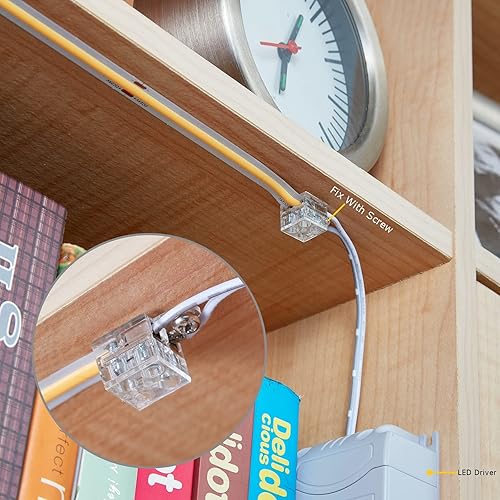 Miniatura 5 de Paquete de 20 conectores de tira LED de 2 pines, conector de luz de cinta LED, conector de salto de tira LED para 0.394 in0.4 pulgadas de ancho, no