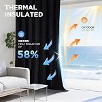 Rideaux occultants noirs en velours Joydeco 100 % occultants de 96 po de long, ensemble de 2 panneaux, rideaux occultants pour chambre salon, rideaux lourds de luxe insonorisants et isolants thermiques, poche de tringle et dos tab, 52po x 96po