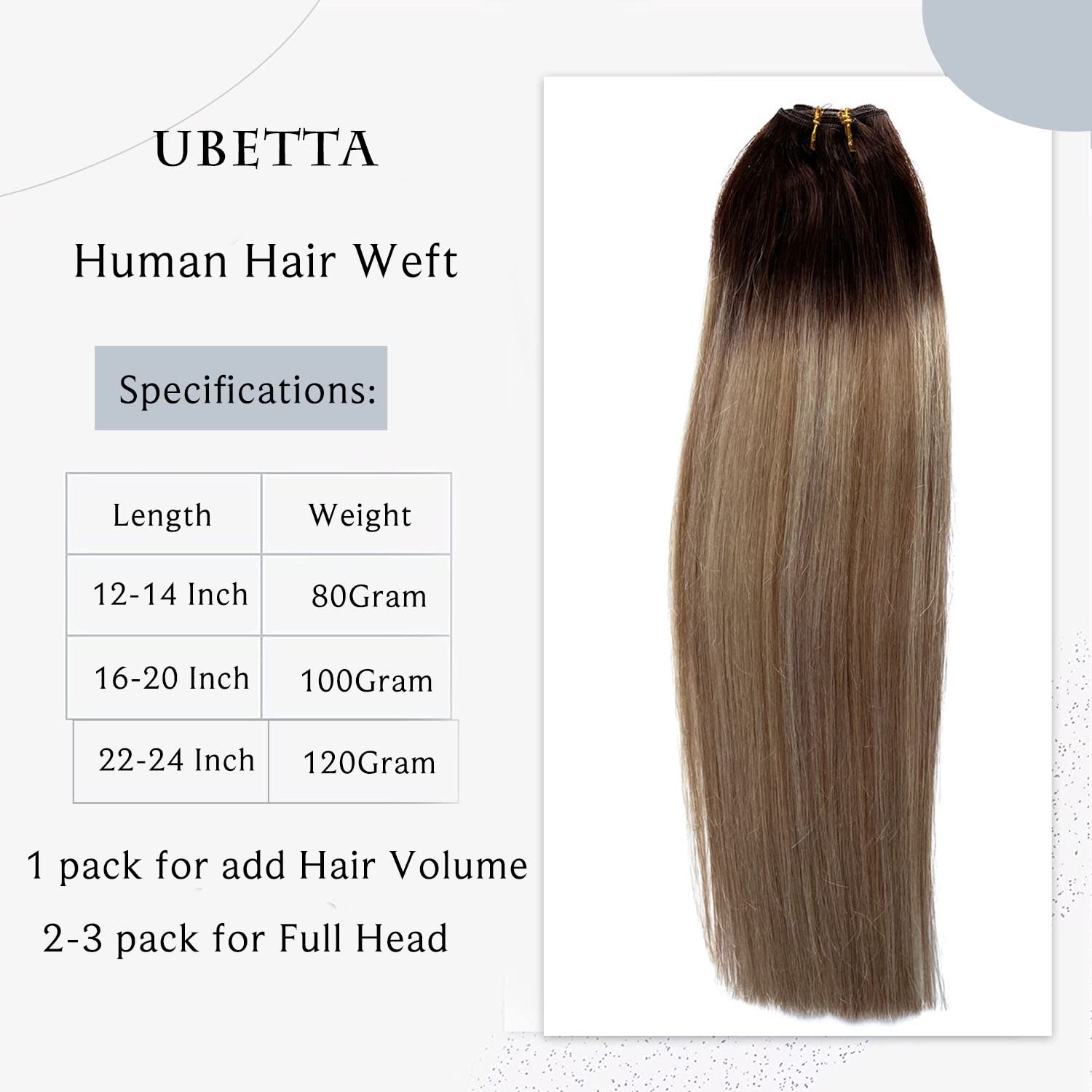 Ombre Brown to Ash Brown Balayge Light Blonde Highlights Sew in Hair Extensions Real Human Hair Wefts 22 Inch 120G Hand Tied Weft Hair Extensions Remy Human Hair Weave Bundles