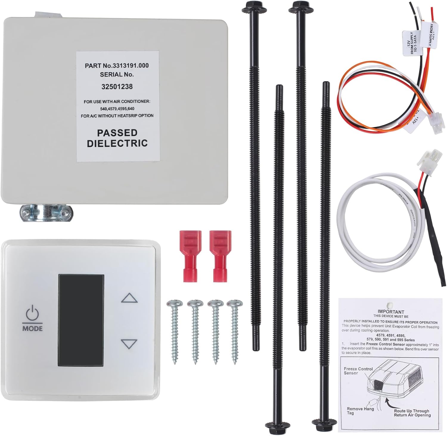 3316230.700 RV Wall Thermostat with Relay Box Heating/Cool for Dometic for RV/Camper Conditioners 3316230.000 with White Ct Wall Thermostat