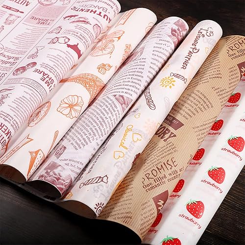 Miniatura 3 de 100 piezas de hojas de papel de cera para empaquetado de sándwiches, bolsa de papel para alimentos, hojas de papel para cestas, hojas de papel para