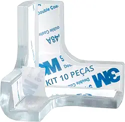 Vittak Kit 10 Protetores de Quina Silicone Transparente com Adesivo Cantoneira Móveis Mesa Rack Prateleira Proteção de Bebê e Idoso