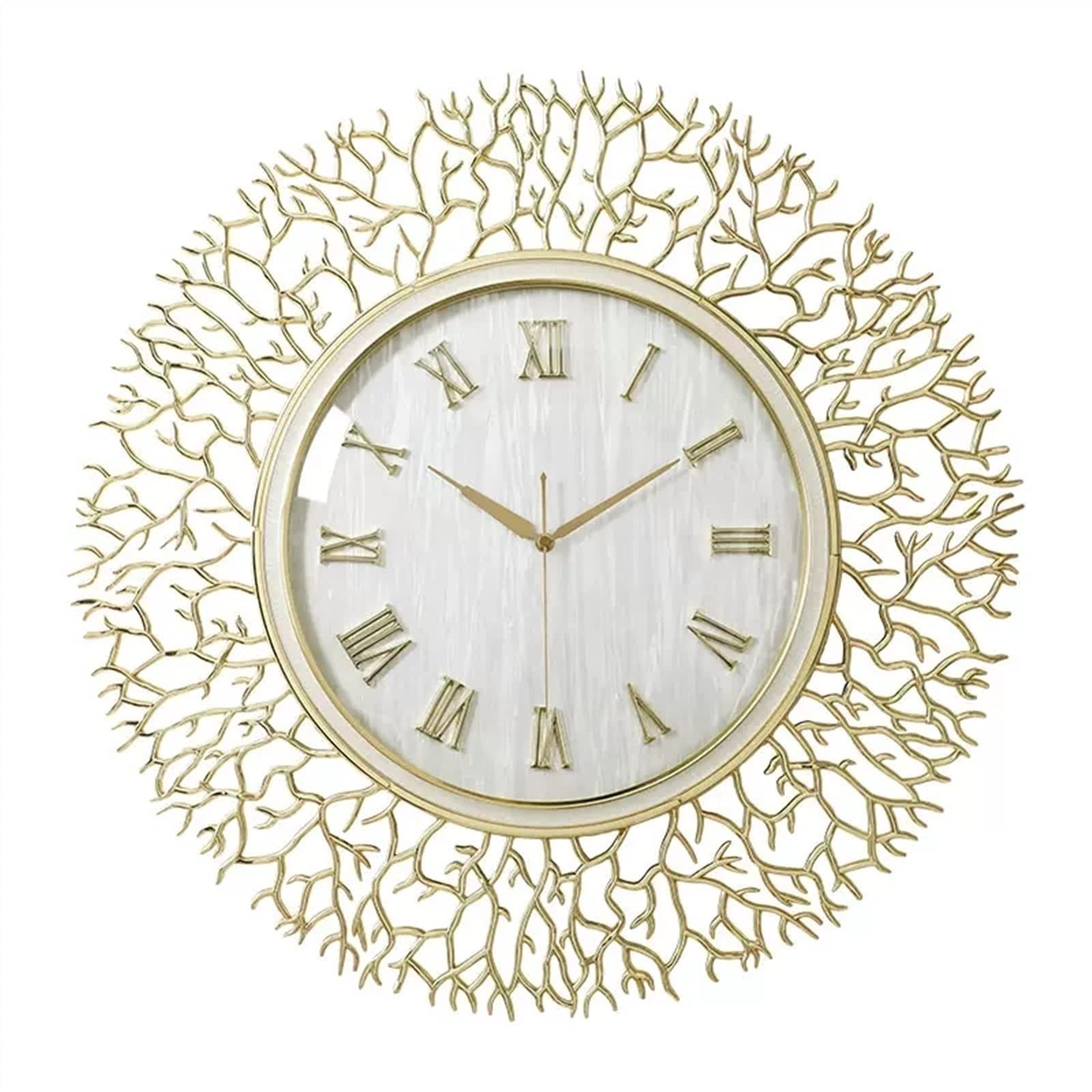 SaryEdge Wall Clocks for Living Room Modern Large Wall Clock Decorative Metal Mid Century Wall Clocks, Silent Non-Ticking Clock, Modern Handmade Home Art Decor for Living Room,Din,