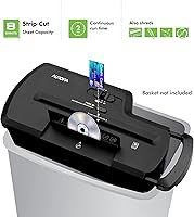 Vista 3 de Aurora Trituradora de papel profesional con corte en tira / CD/Trituradora de tarjetas de crédito (AU800SZ) y aceite triturador sintético Aurora SL16