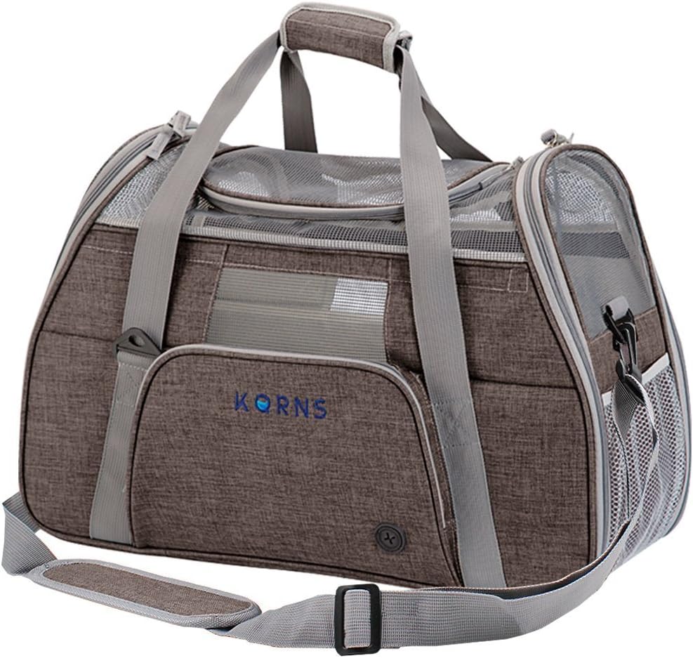 KQRNS Soft Sided Dog Carrier Cat Travel Carrier Puppy Carrier with Storage Case,Fleece Bedding & Safety Lock for Medium and Small Dogs