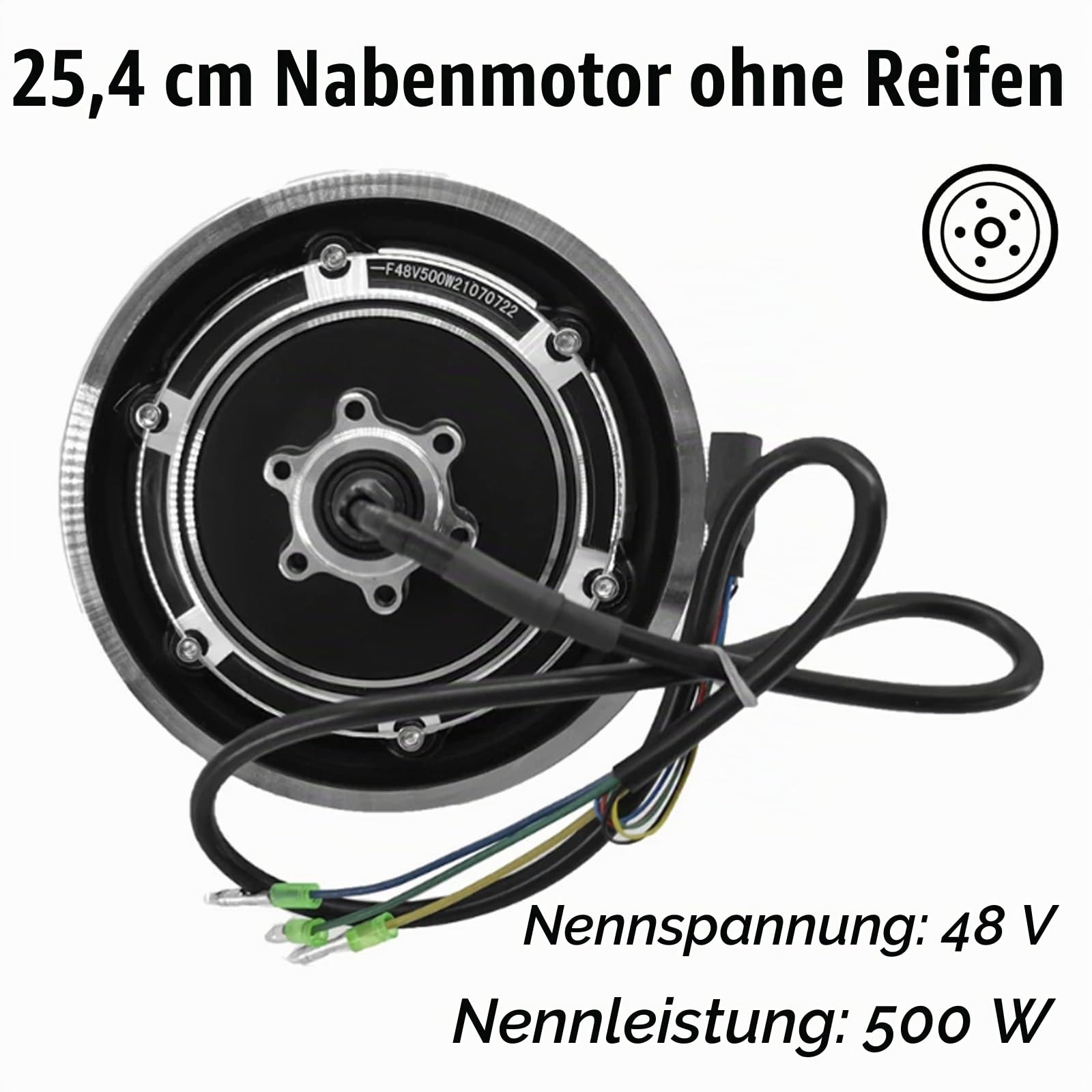 Nabenmotor, 10 Zoll Elektroroller Nabenmotor für Kugoo M4/M4 Pro 48v 500w Radnabenmotor Motor Ersatz E Scooter Motor für Kugoo M4/M4 Pro Elektroroller E-Scooter Zubehör