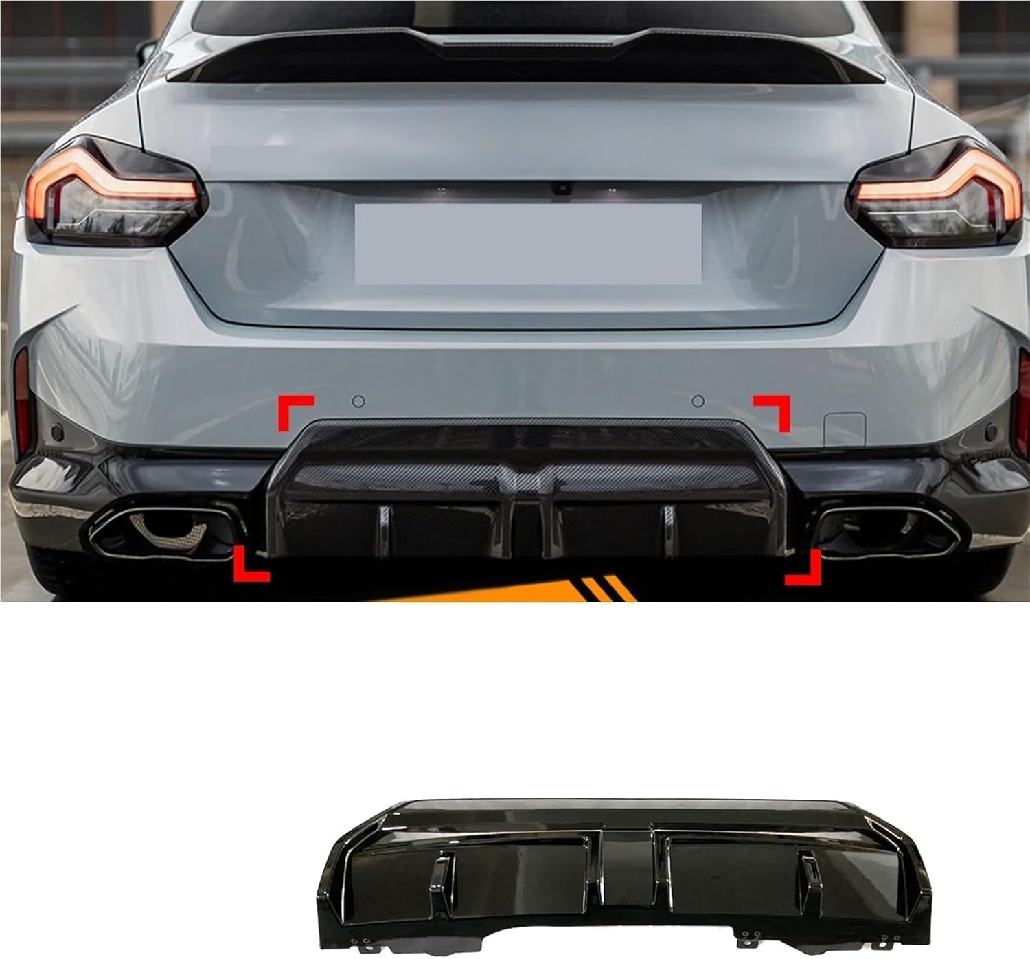 BMW 2 Series G42 M Sport Rear Bumper Diffuser Splitter Lip 2022-2023 2