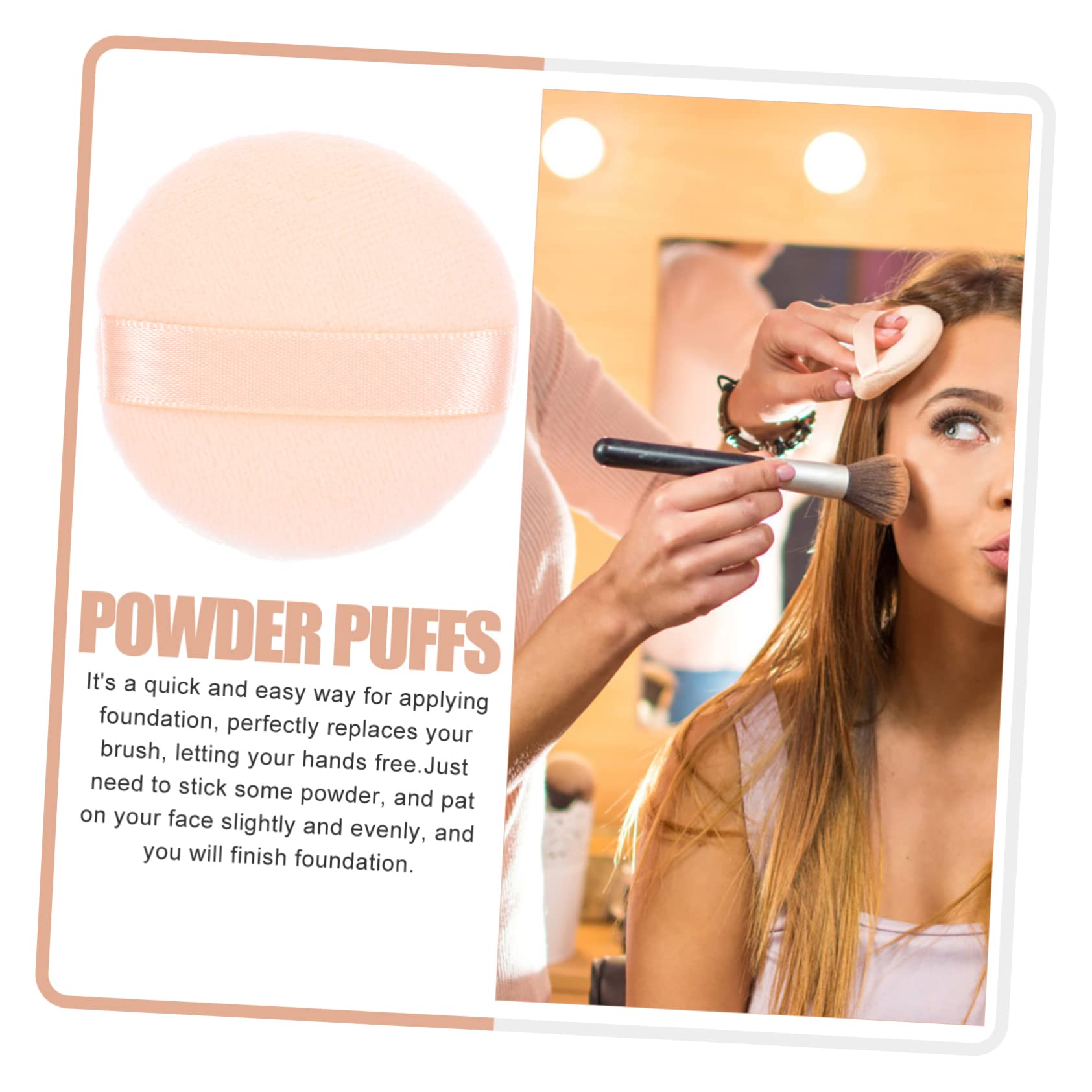 WOFASHPURET 4Pcs Non Fluorescent Round Powder Puff Cosmetic for Smooth Foundation Application Gentle Skin for Salon Travel Use