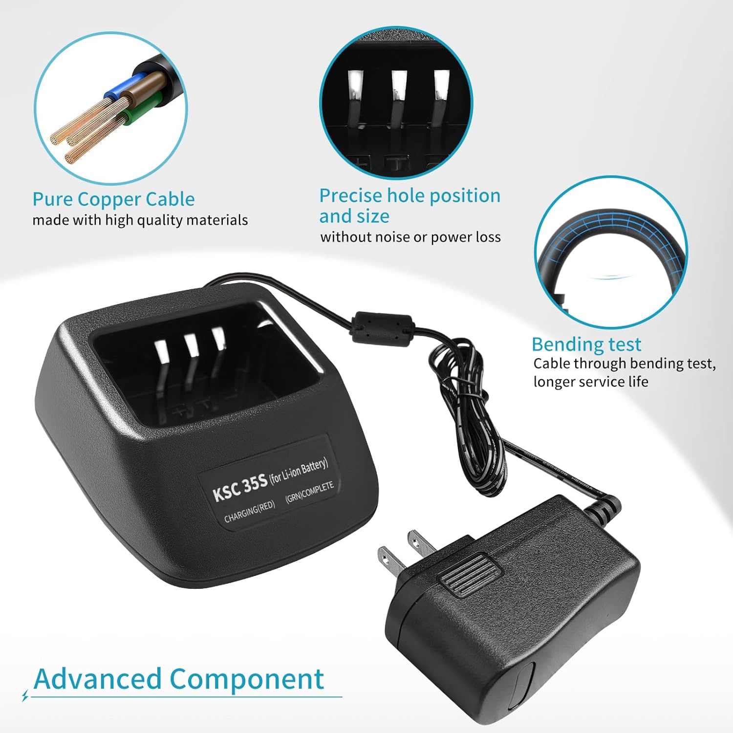 5 Pack KSC-35S Rapid Charger fit for Kenwood KNB-45L TK-2000 TK-3000 TK-3400 TK-2402V TK-2200 TK-2200L TK-2206 TK-2202 TK-2207 TK-2207G TK-3200 TK-3200L TH-K20 TH-K20A KNB-63L KNB-65L
