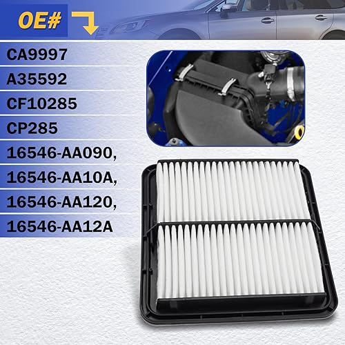 Miniatura 6 de Filtro de aire del motor CA9997 para Subaru 2008-2016 Impreza, 2009-2018 Forester, 2005-2019 Legacy, 2005-2019 Outback, 2013-2021 WRX, 2006-2007 B9
