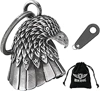 Vista 37 de Dream Apparel Campanas de motocicleta para motociclistas, accesorios de campanas pesadas y llavero para la suerte