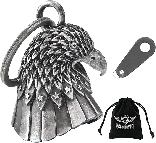 Miniatura 37 de Dream Apparel Campanas de motocicleta para motociclistas, accesorios de campanas pesadas y llavero para la suerte