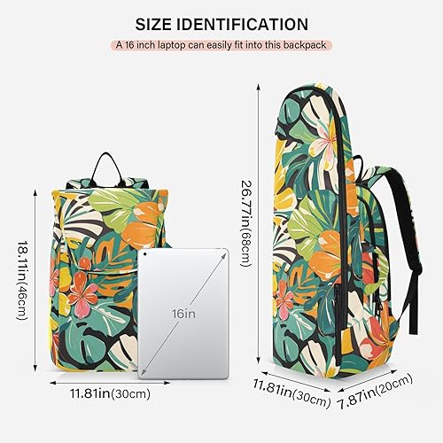 Miniatura 3 de Tennis Badminton Racket Bags Large Sturdy Colorful Summer Hawaiian Flowers 2 Rackets Tennis Racket Cover Bag with Protective Pad for Women Men