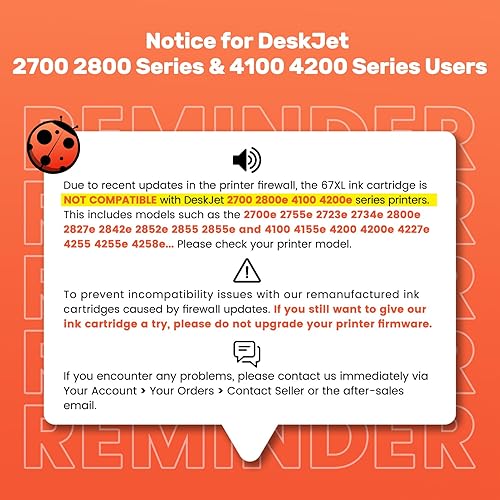 Miniatura 2 de COCCINK 67XL for HP Ink 67 XL HP Envy 6055e Ink Cartridges Envy 6000 6052e 6065e 6058 6400 6455e 6458e Printers Remanufactured Printer Ink 67 HP67