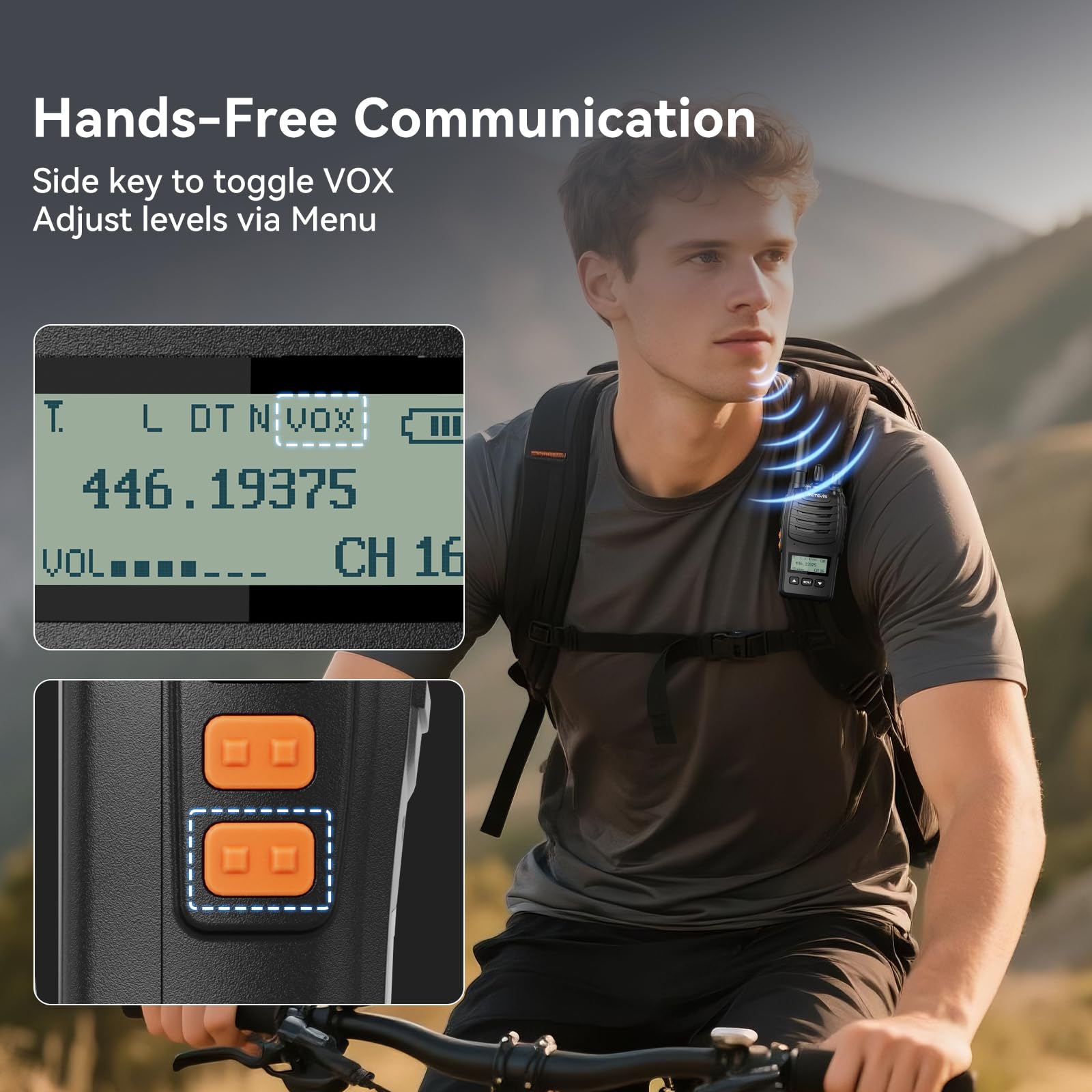 Retevis H777D Walkie Talkie, Ekran LCD, PMR446, Ładowanie Typu C, 1200mAh, Proste Parowanie, VOX, Alarm Awaryjny, Ładowalne Radio Nadaje się do Centrów Handlowych (3 Sztuki, Czarny)