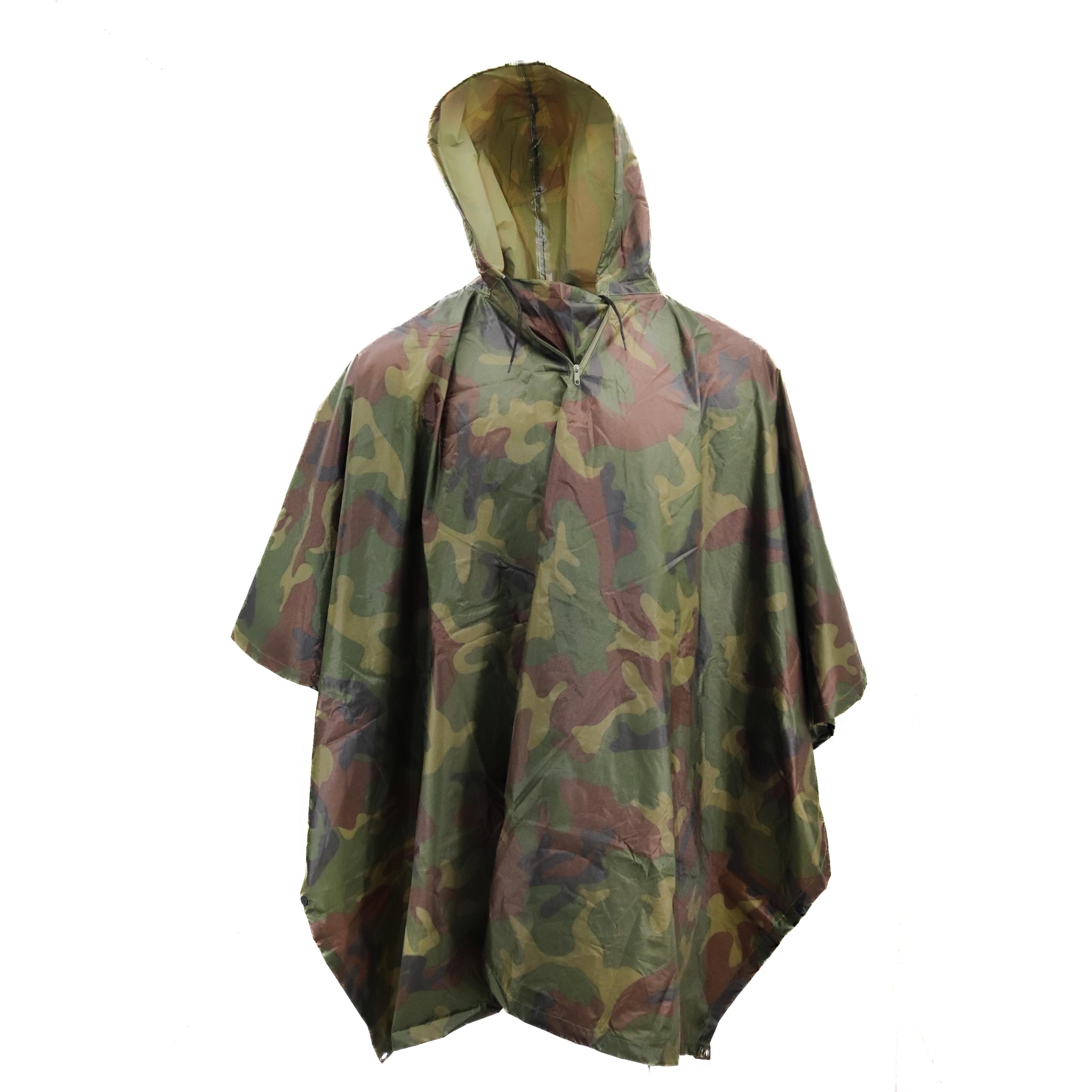 M MCGUIRE GEAR Hooded Military Rain Poncho, Outdoor Emergency Rain Jacket, Waterproof Poncho for Adults, Hiking, Camping