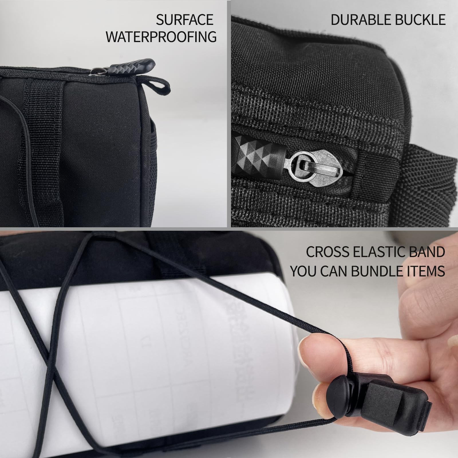 Borsa da bicicletta impermeabile manubrio MTB 2,4L con corda elastica