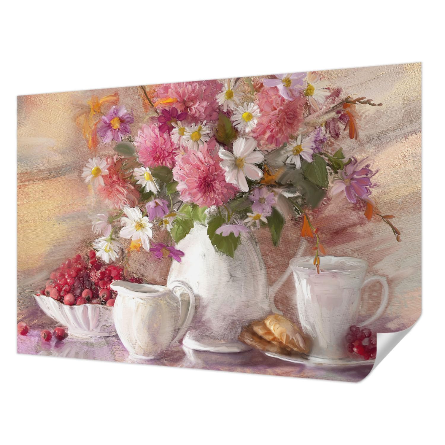 Fotomural moderno de flores silvestres de 152x104 cm con acabado antimanchas premium
