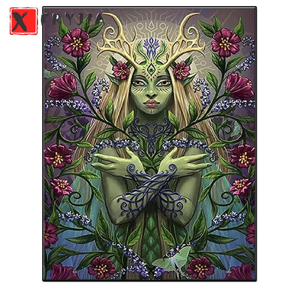 Diamond peinture flowers fairy broderie diamant carré 20x25 cm