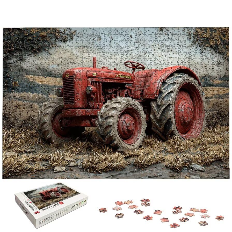 Puzzle 1500 Piezas, Puzzle Granja con Caja Regalo, Tractor Puzzles 1500 Piezas Adultos, Medidas: 87 x 57 cm, Rompecabezas Adultos de Madera, Rompecabezas para Decoración Hogar, Regalo Mujer, -5028