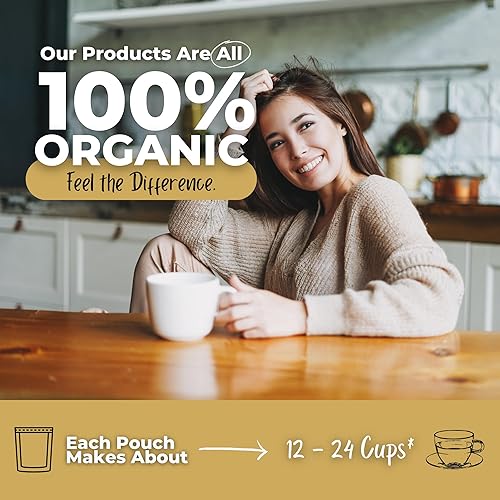 Miniatura 6 de Salud intestinal y limpieza para ella, té de hojas sueltas con raíz de diente de león, raíz de regaliz, hoja de ortiga, té de hierbas orgánicas, 2