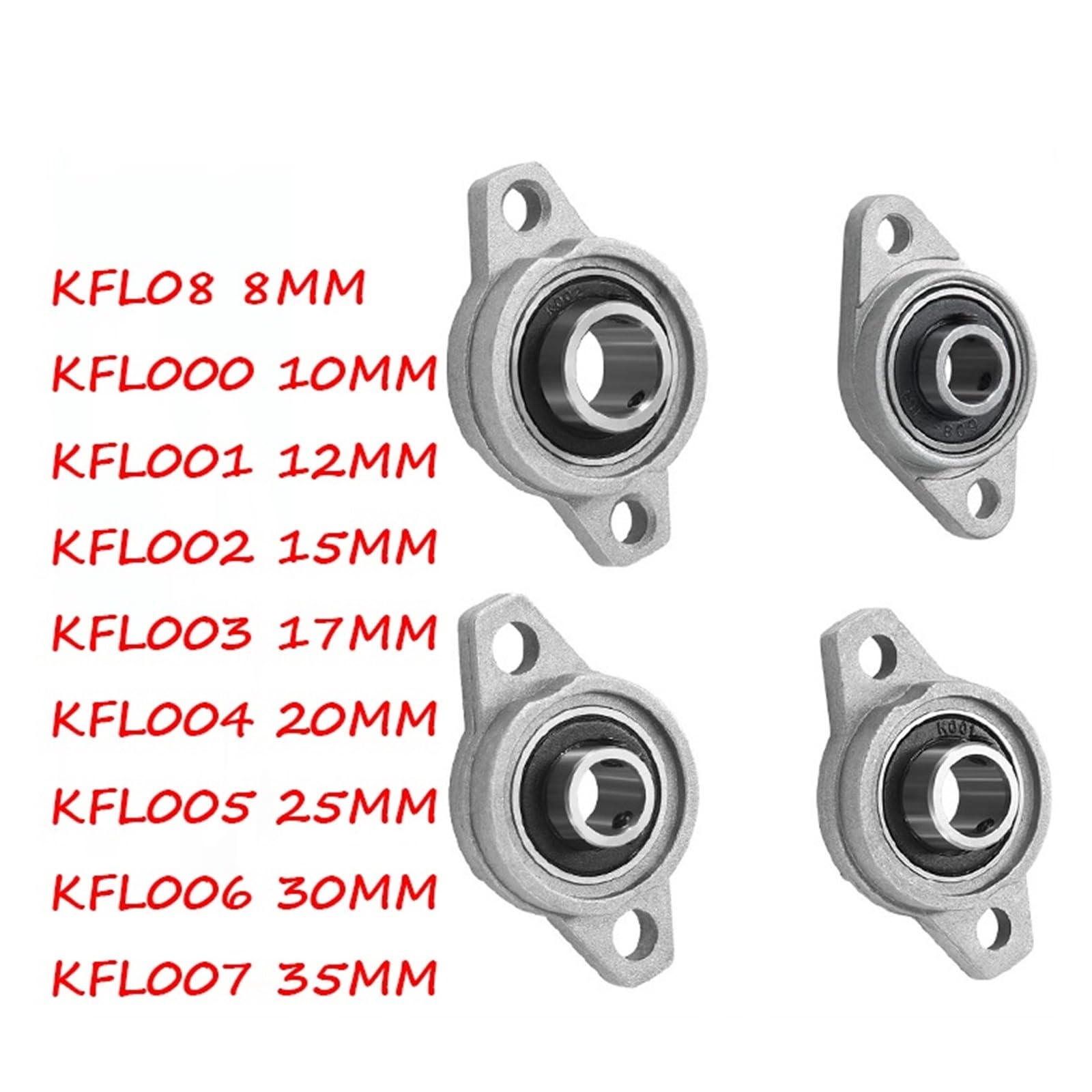 SSIMOO 4/10 pièces KFL001 KFL004 KFL005 KFL000 KFL08 Kfl08 8mm 12mm bloc d'oreiller roulement rhombique Insert en alliage de Zinc arbre de roulement linéaire kindly (Color : KFL007 35MM, Size : One