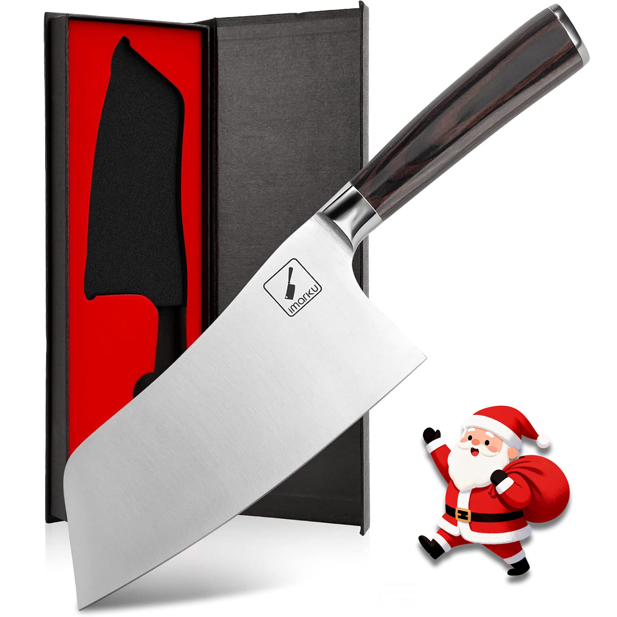 Chef knife - imarku Cleaver Knife German High Carbon Stainless Steel Butcher Knife to Cut Meat and Vegetables, Professional Chefs Knife for Kitchen and Restaurant - 7 Inches