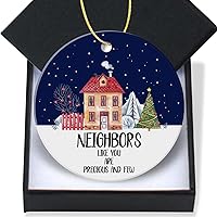 Vista 1 de Regalos para vecinos, adornos de Navidad 2024 - Neighbors Like You are Precious and Few Keepsake Holiday Present Christmas Tree Decor Ornament Flat