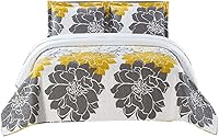 Vista 10 de Royal Tradition Juego de colcha de 5 piezas, tamaño individual, microfibra acolchada sin arrugas con estampado de pájaros Ayat incluye: juego