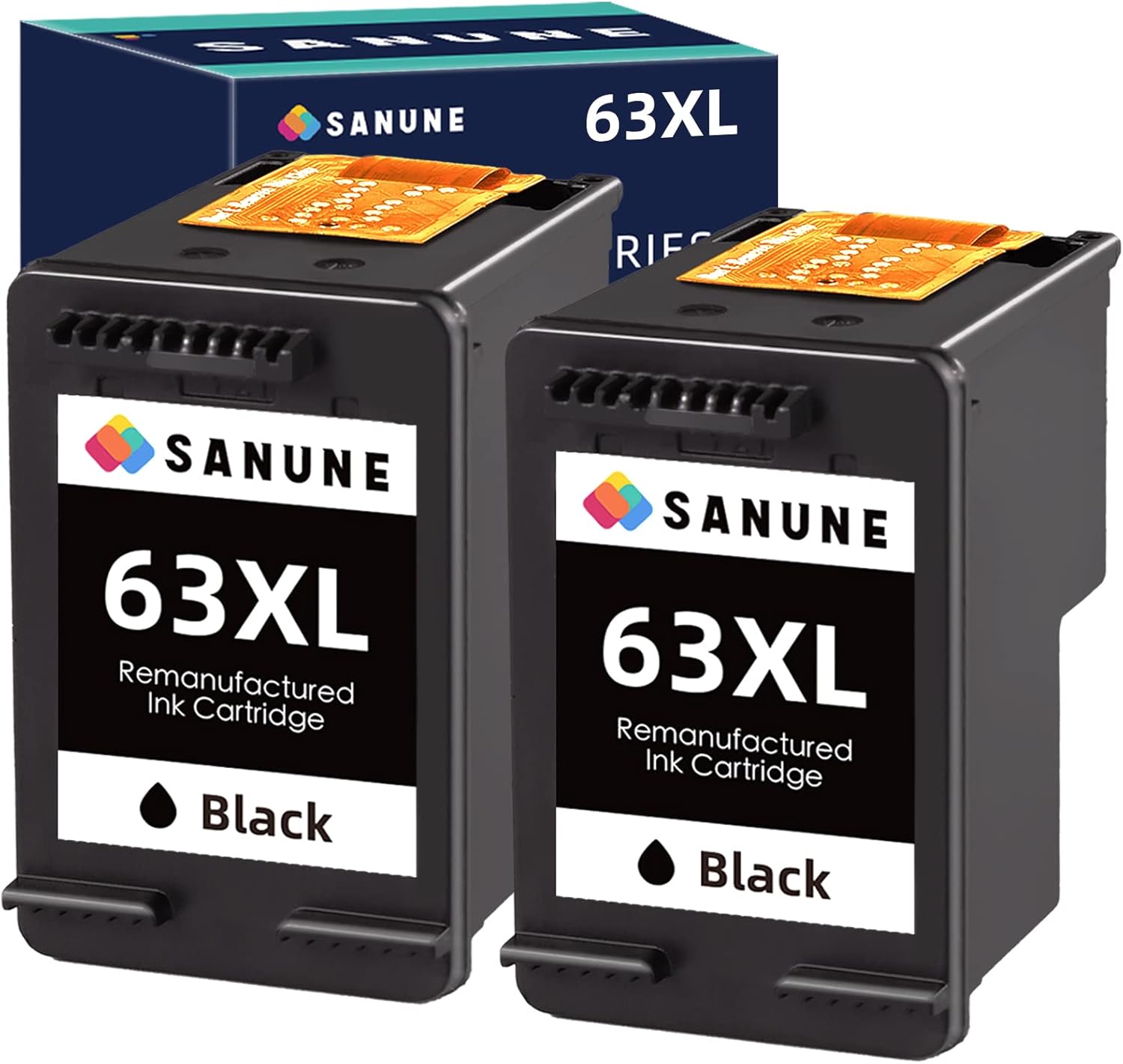 SANUNE Remanufactured Ink Cartridges Replacement for HP 63